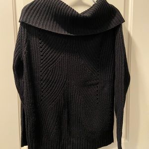 Black oversized, wide neck, sweater